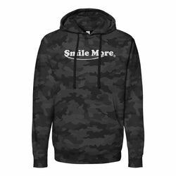 Smile More Black Camo Hoodie