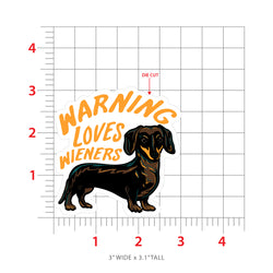 Warning Loves Wieners Sticker
